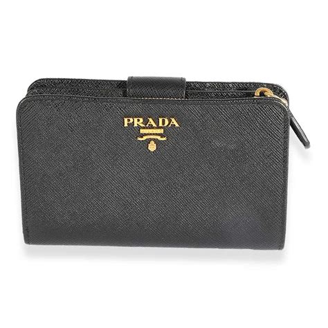 black saffiano card holder prada|Prada saffiano french wallet.